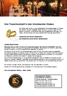 Grombacher Stuben | Unser Hochzeits-Arrangement als PDF